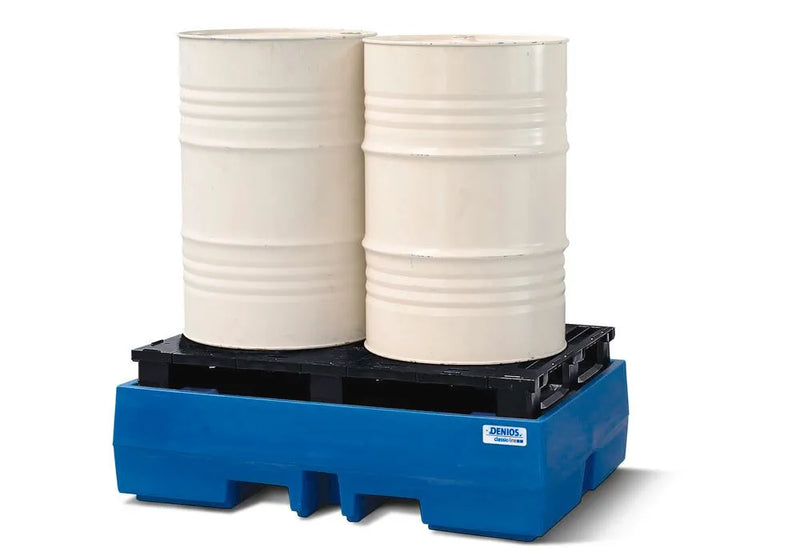 Light Gray Spill Pallet Classic-Line In Polyethylene (PE) For 2 Drums, With PE Pallet
