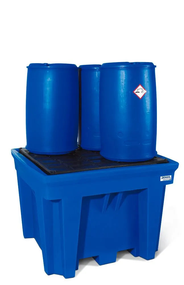 Midnight Blue Spill Pallet Classic-Line In Polyethylene (PE) For 1 IBC, With PE Loading Surface
