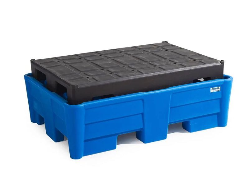 Dark Cyan Spill Pallet Classic-Line In Polyethylene (PE) For 2 Drums, With PE Pallet